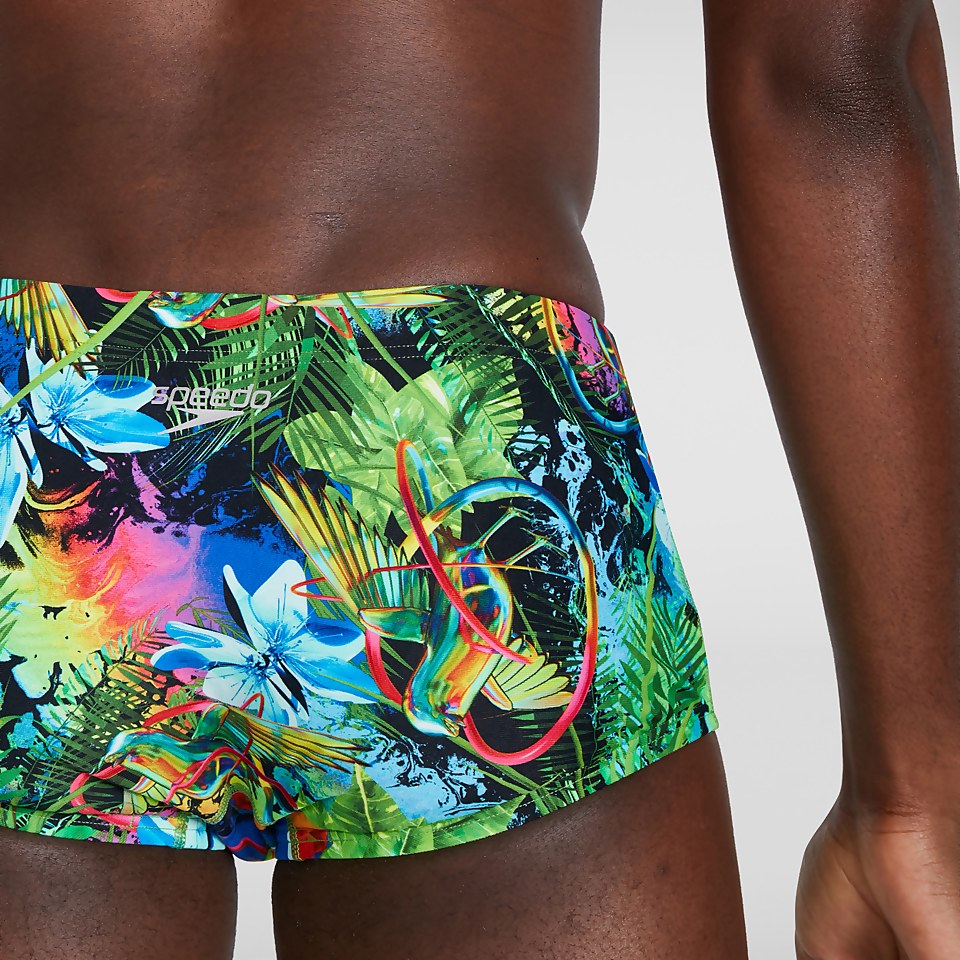 Slip de bain Homme Lucid Jungle Training 17 cm vert/bleu