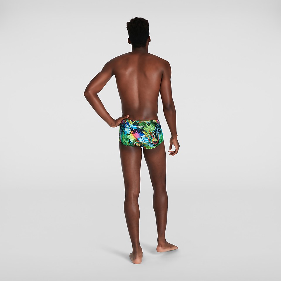 Slip de bain Homme Lucid Jungle Training 17 cm vert/bleu