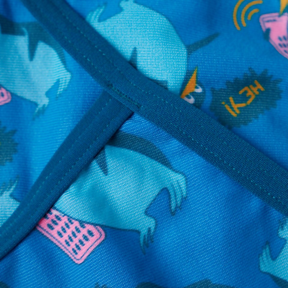 Maillot de bain Fille Flipper Phone Allover dos en V bleu