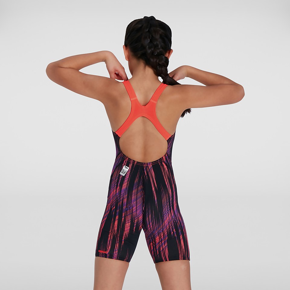Combinaison Fille Fastskin Endurance+ dos ouvert noir/violet