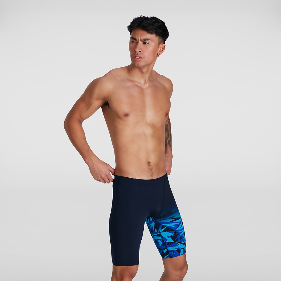 VBFOFBV] Men's Printed Jammer Swimsuit Swim Shorts, なにげなく モダンアートブルー
