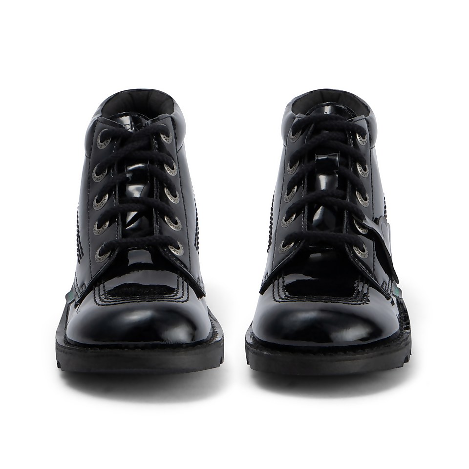 Youth Womens Kick Hi Leather Alternative Patent Leather Black