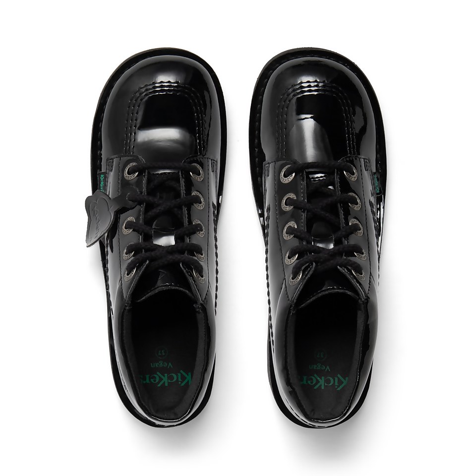 Youth Womens Kick Hi Leather Alternative Patent Leather Black