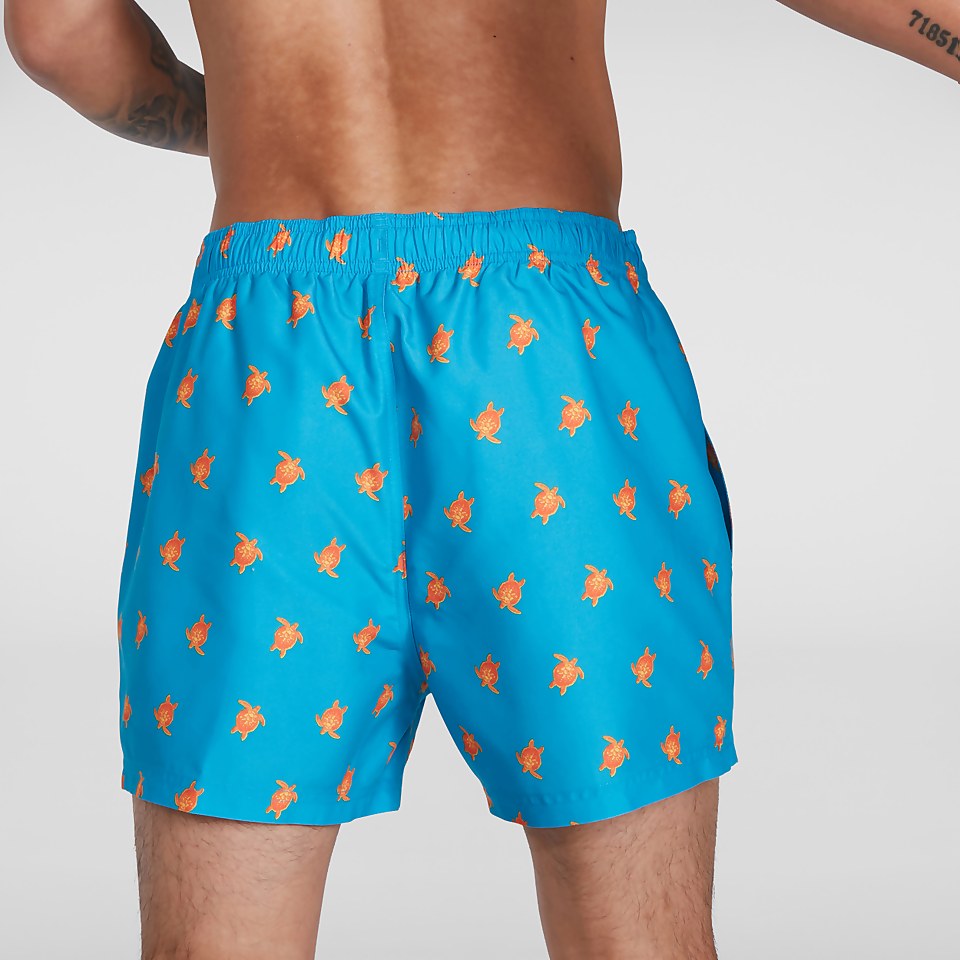 Short de bain Homme Printed Leisure 35 cm bleu/jaune
