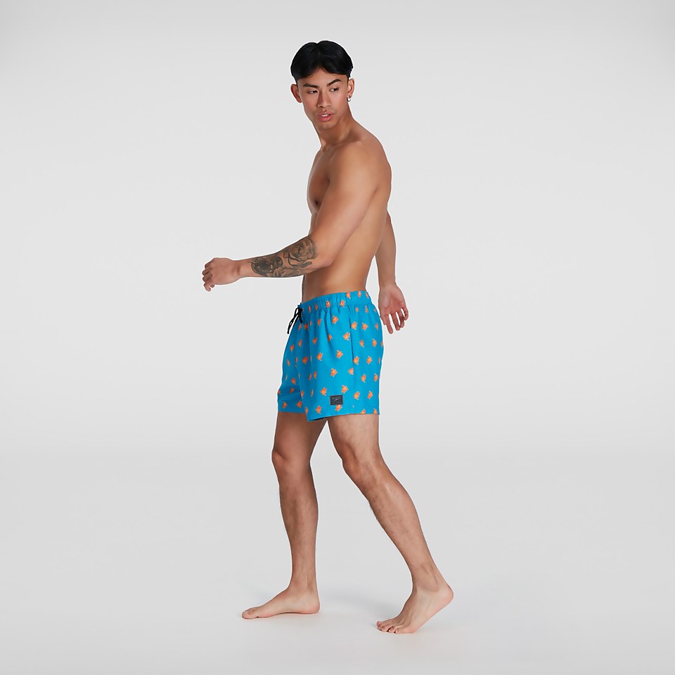 Short de bain Homme Printed Leisure 35 cm bleu/jaune