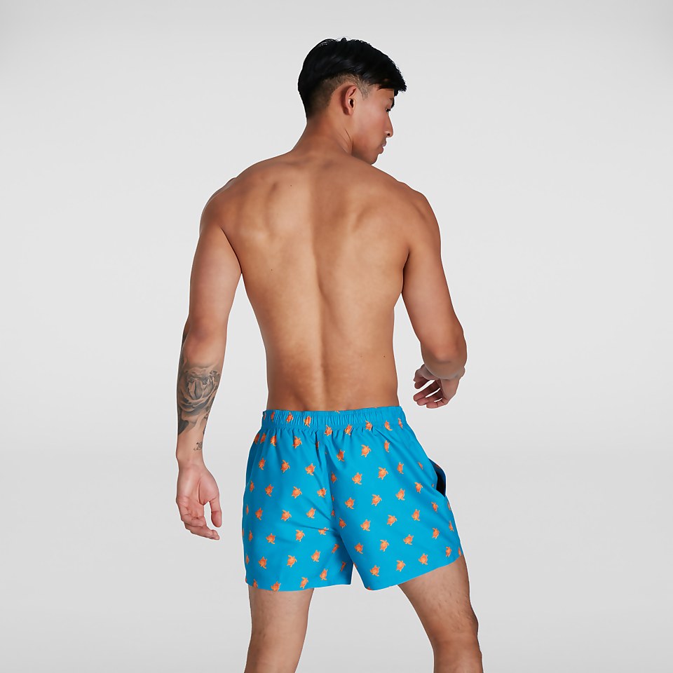 Short de bain Homme Printed Leisure 35 cm bleu/jaune