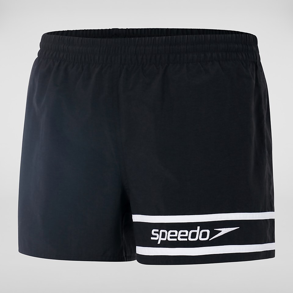 Retro 13" Badeshorts Schwarz/Weiß für Herren