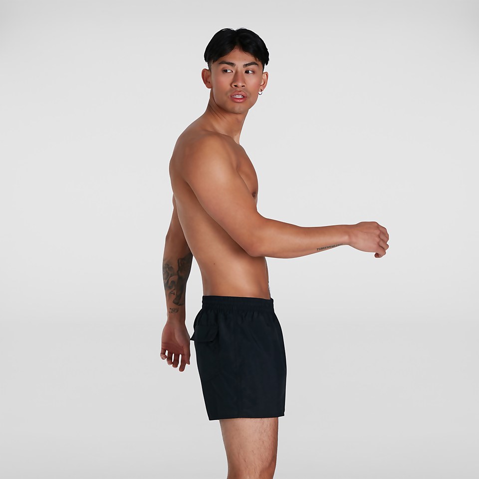 Retro 13" Badeshorts Schwarz/Weiß für Herren