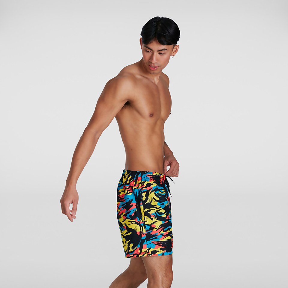 Short de bain Homme Printed Leisure 40 cm jaune/rouge