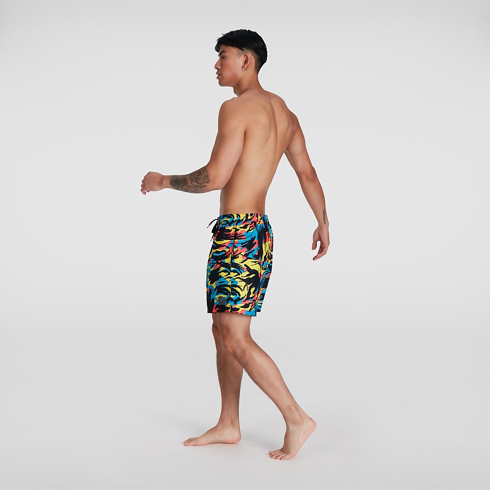 Short de bain Homme Printed Leisure 40 cm jaune/rouge