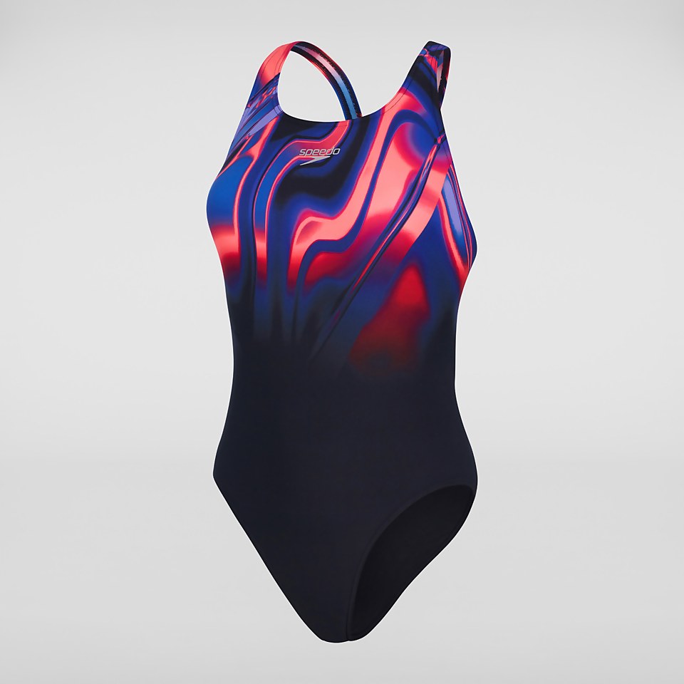 Women's Placement Digital Powerback Swimsuit Black/Red