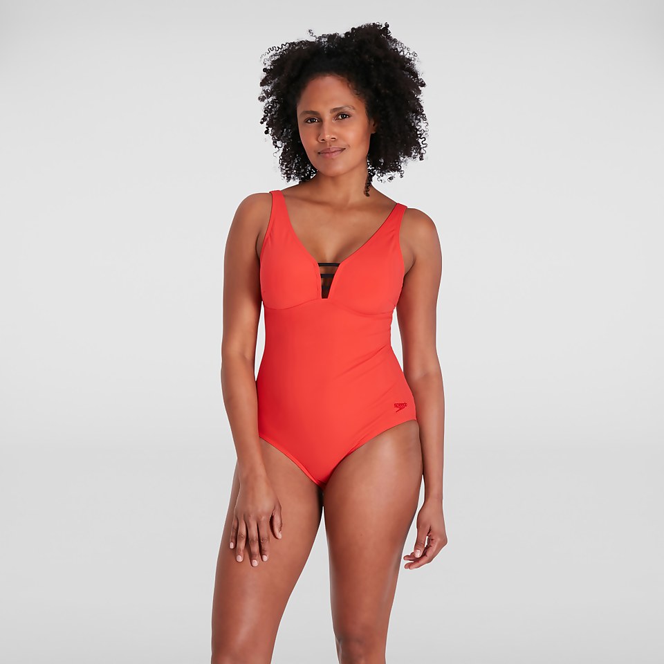Maillot de bain Femme effet galbant OpalGleam rouge/noir