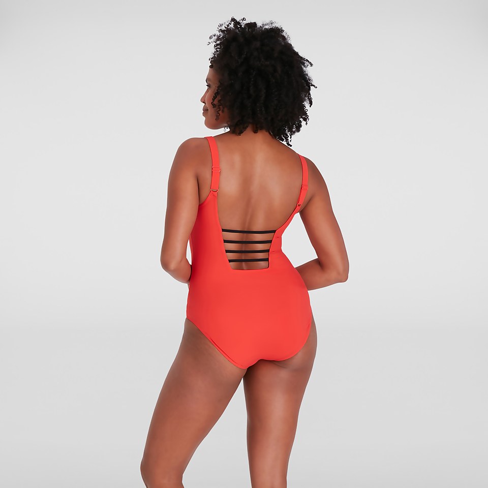 Maillot de bain Femme effet galbant OpalGleam rouge/noir