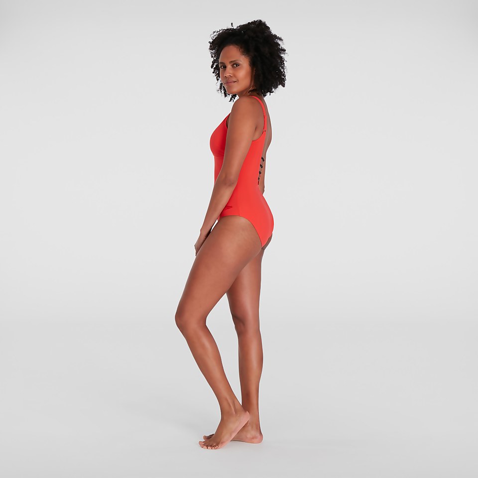 Maillot de bain Femme effet galbant OpalGleam rouge/noir