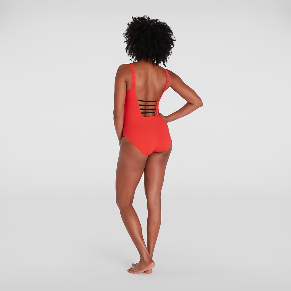 Maillot de bain Femme effet galbant OpalGleam rouge/noir