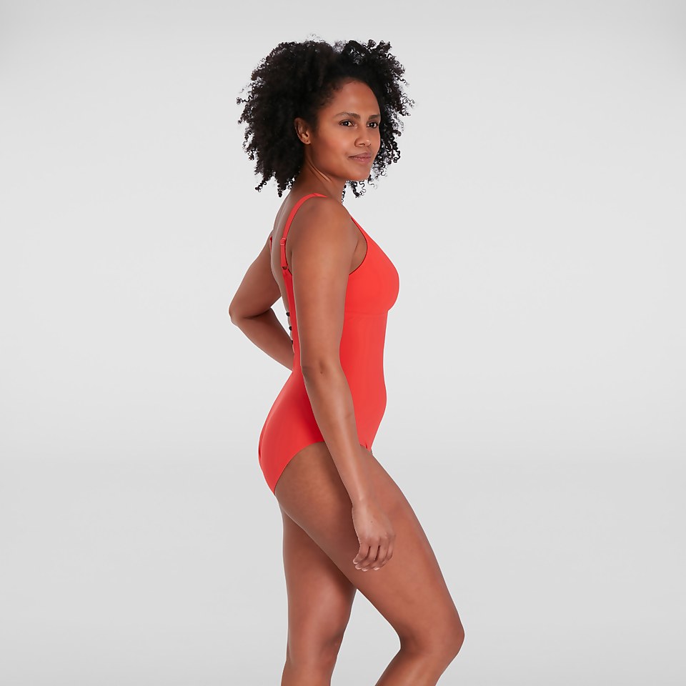 Maillot de bain Femme effet galbant OpalGleam rouge/noir