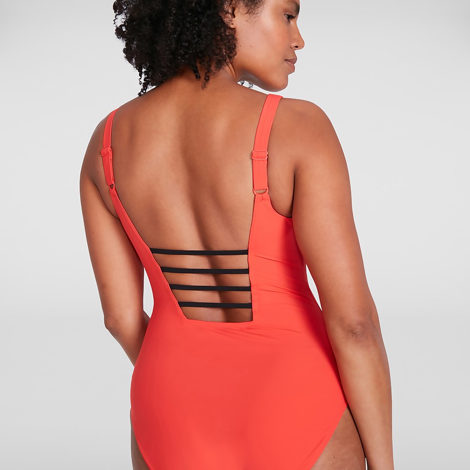 Maillot de bain Femme effet galbant OpalGleam rouge/noir