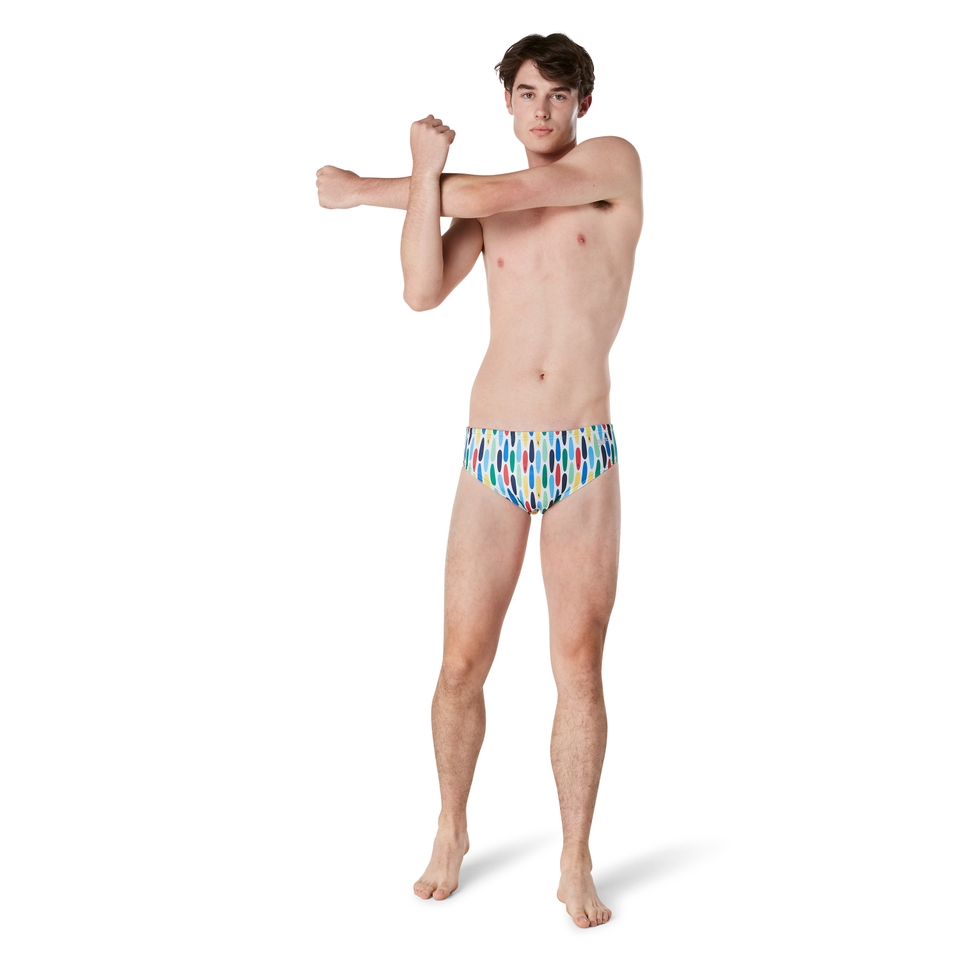 Men's Printed One Brief White