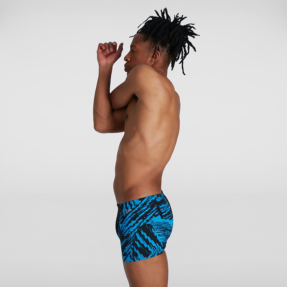 Men's Allover V-Cut Aquashort Black/Blue