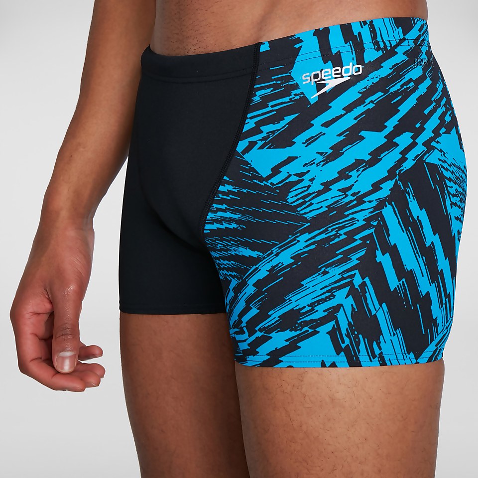 Men's Allover V-Cut Aquashort Black/Blue