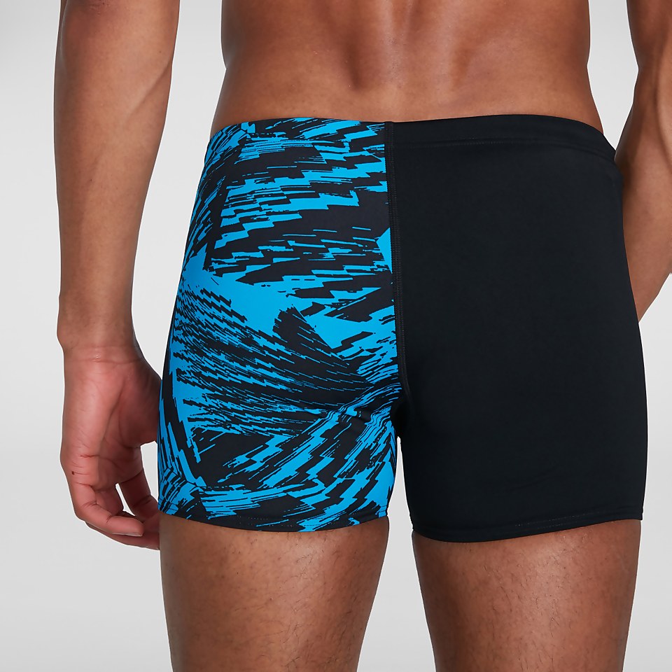 Men's Allover V-Cut Aquashort Black/Blue