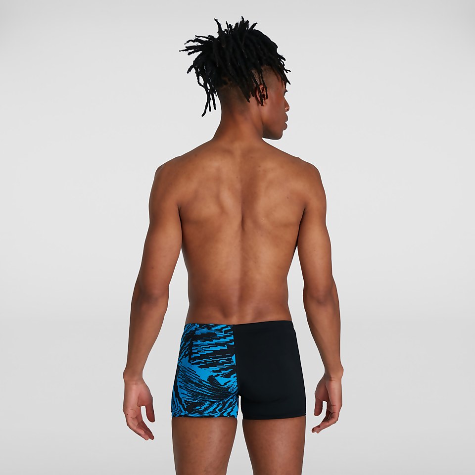 Men's Allover V-Cut Aquashort Black/Blue
