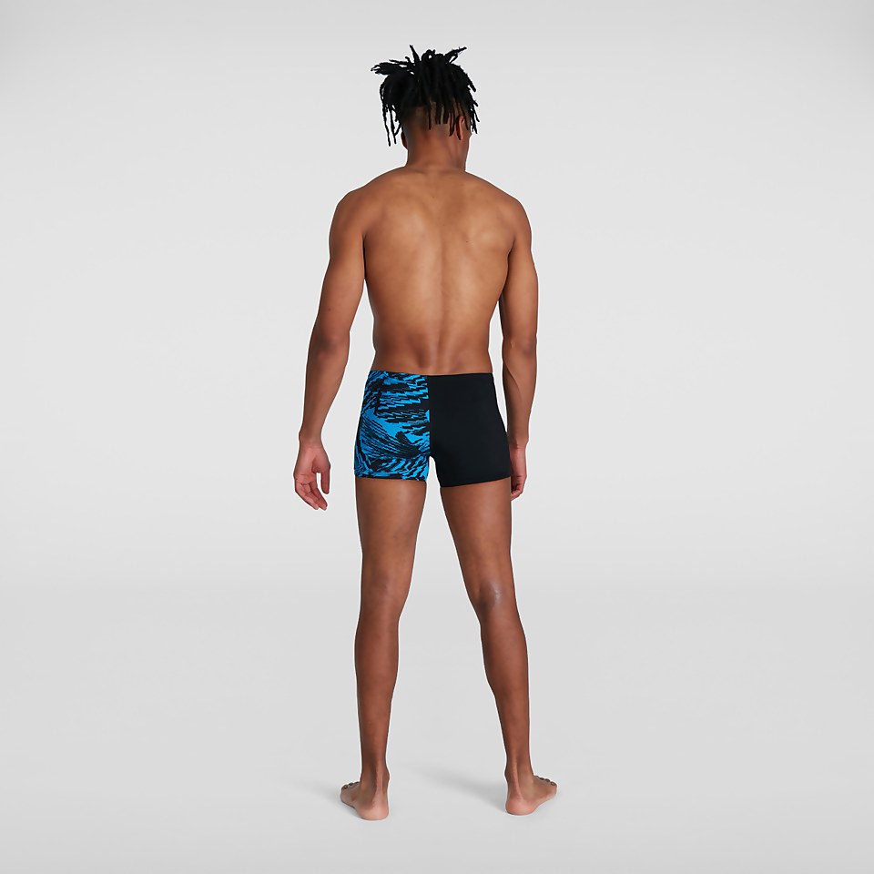 Men's Allover V-Cut Aquashort Black/Blue