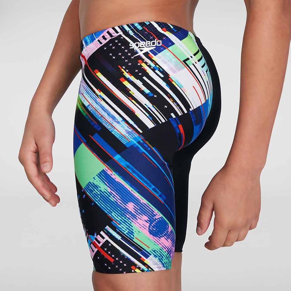 Boys' Glitchzone Placement V Cut Jammer Black/Blue