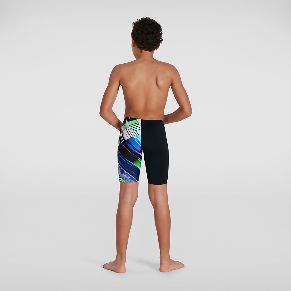 Boys' Glitchzone Placement V Cut Jammer Black/Blue