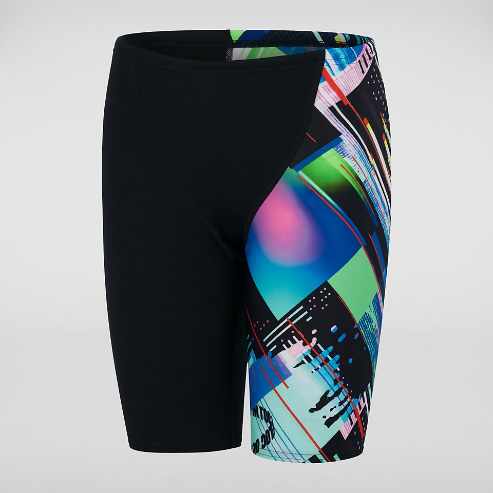 Boys' Glitchzone Placement V Cut Jammer Black/Blue