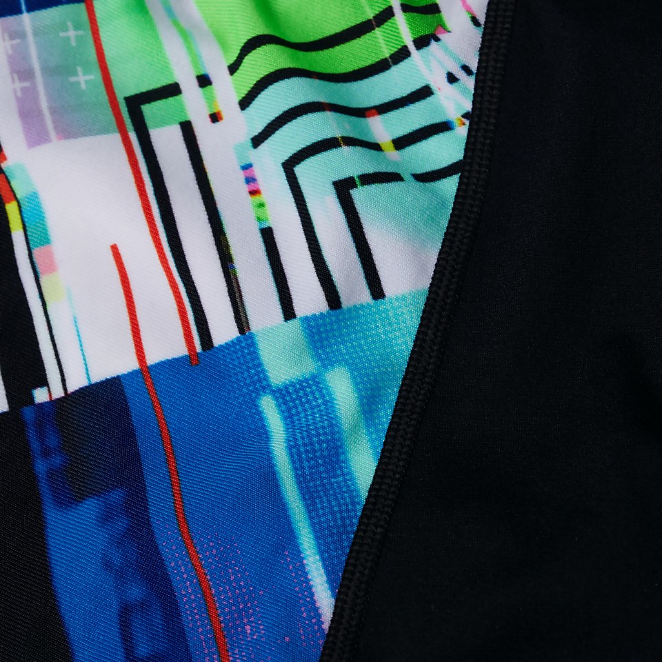 Boys' Glitchzone Placement V Cut Jammer Black/Blue