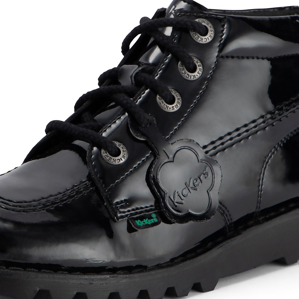 Adult Womens Kick Hi Leather Alternative Patent Leather Black