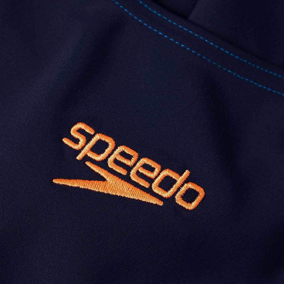 Colourblock Splice Muscleback Badeanzug Blau/Orange für Damen