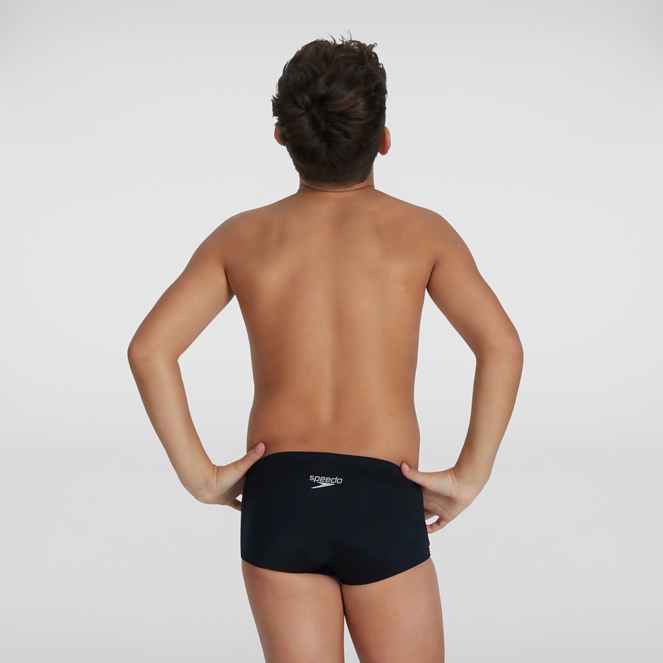 Slip de bain Garçon Glitchzone Training 13 cm noir/bleu