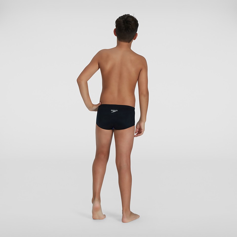 Slip de bain Garçon Glitchzone Training 13 cm noir/bleu