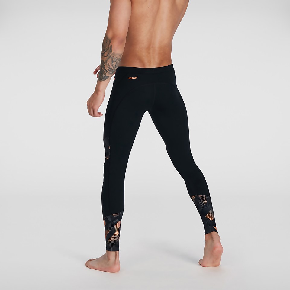 Men's Printed Leggings Black/Orange
