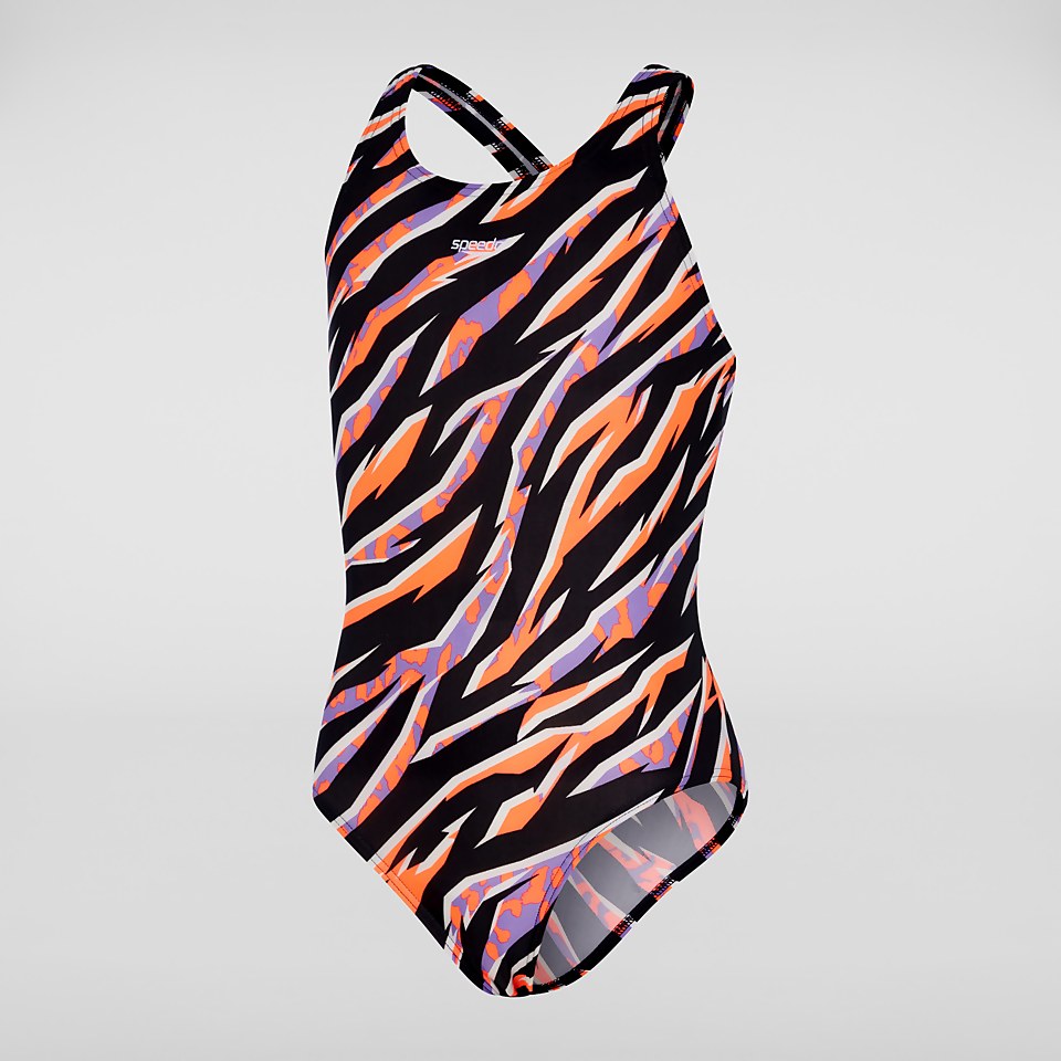 Maillot de bain Fille Allover Medalist noir/rouge