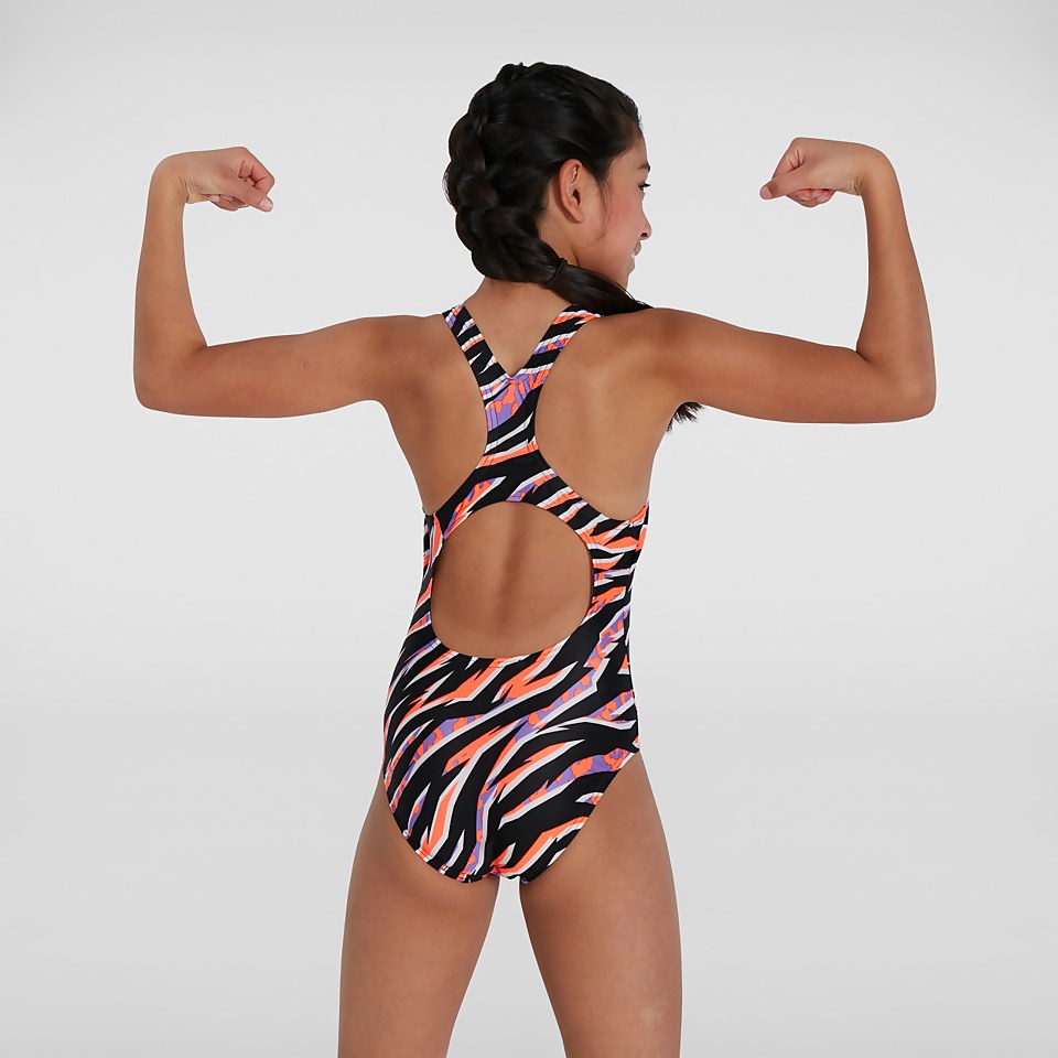 Maillot de bain Fille Allover Medalist noir/rouge