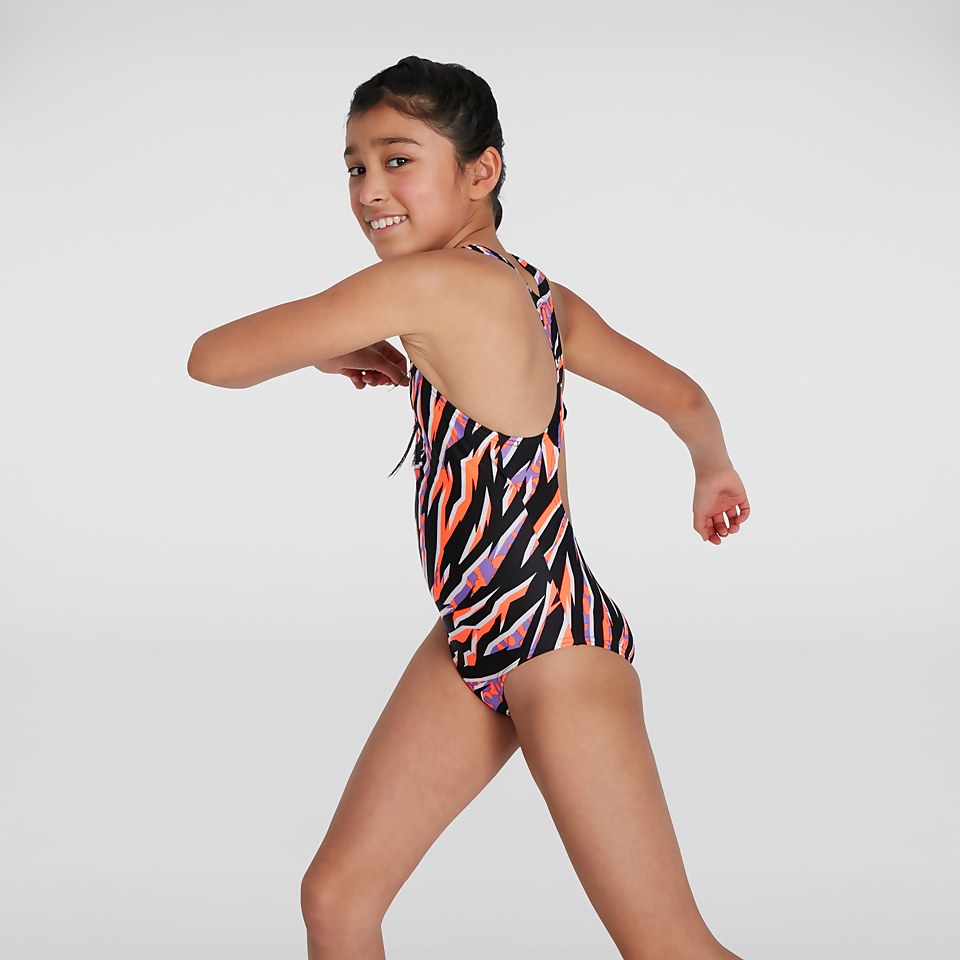 Maillot de bain Fille Allover Medalist noir/rouge