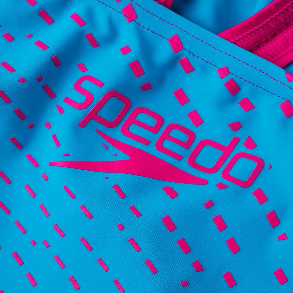 Medley Logo Medalist Badeanzug Blau/Pink für Mädchen