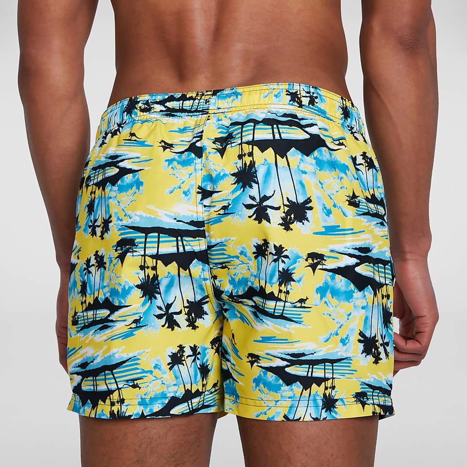 Short de bain Homme Printed Leisure 35 cm jaune/bleu