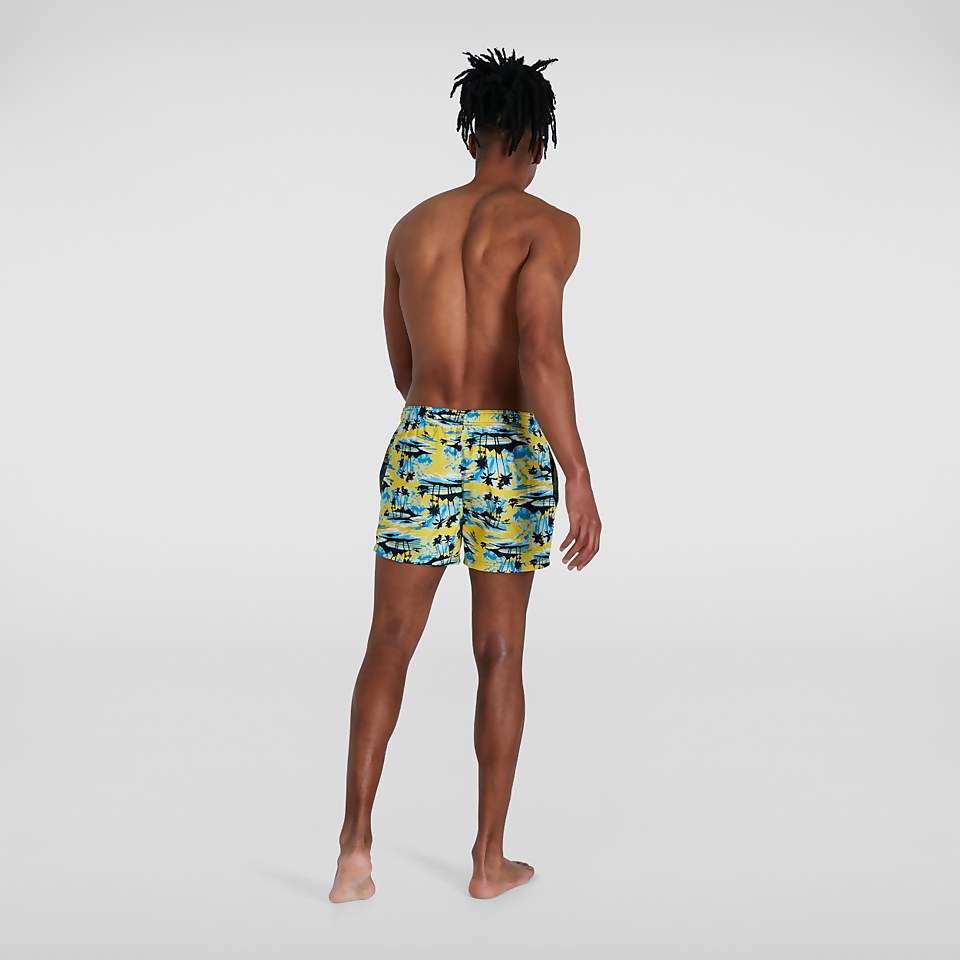 Short de bain Homme Printed Leisure 35 cm jaune/bleu