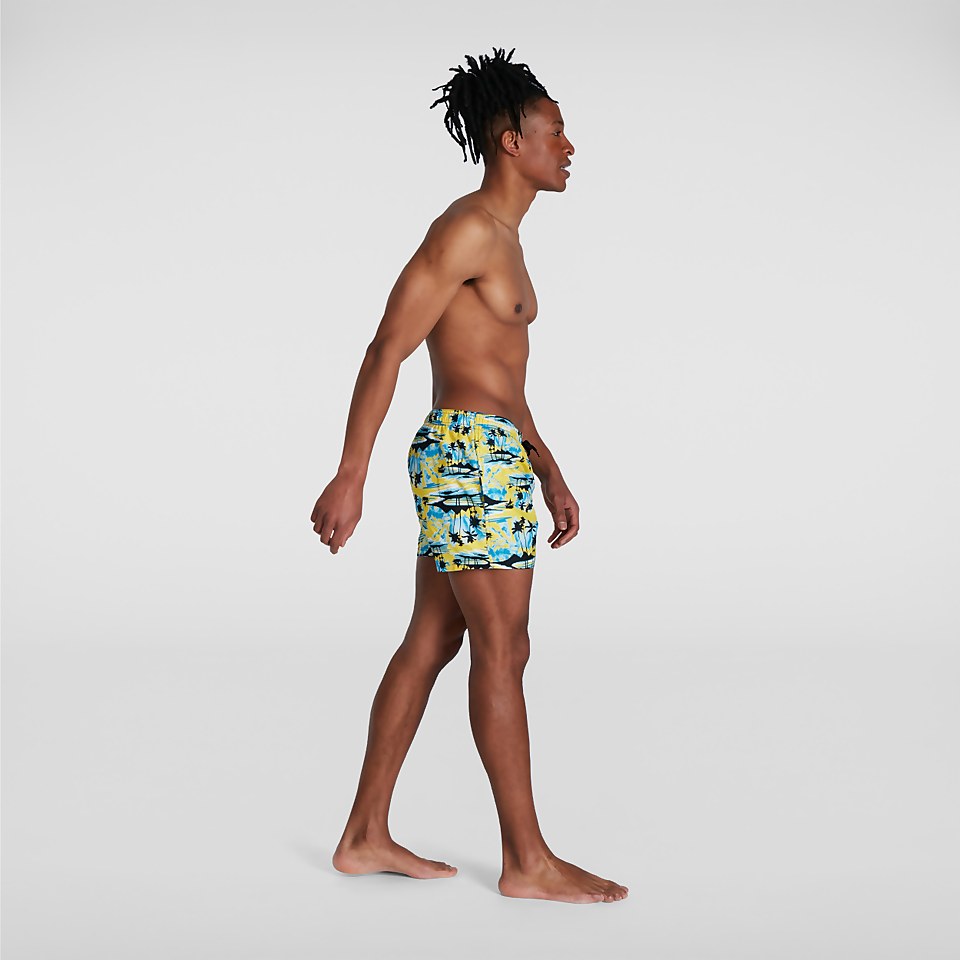 Short de bain Homme Printed Leisure 35 cm jaune/bleu