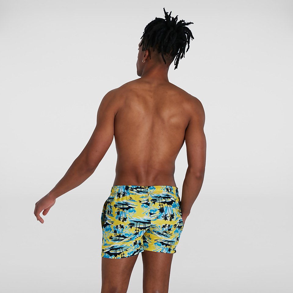 Short de bain Homme Printed Leisure 35 cm jaune/bleu