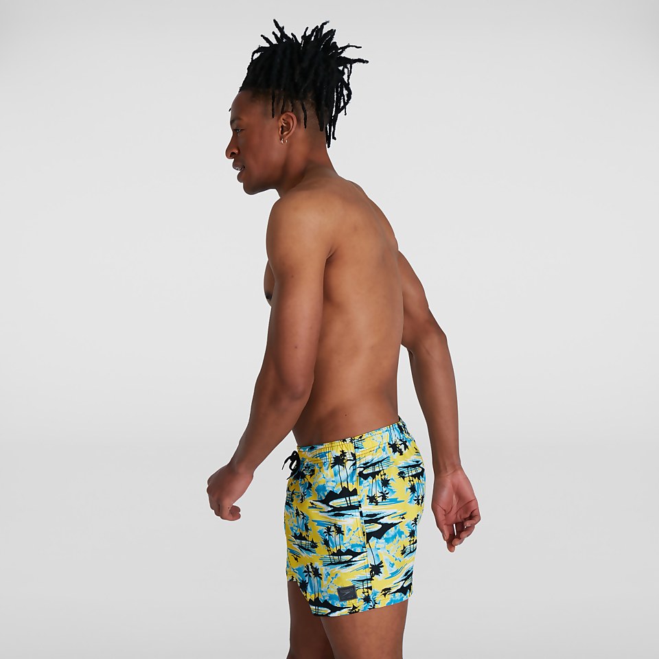 Short de bain Homme Printed Leisure 35 cm jaune/bleu