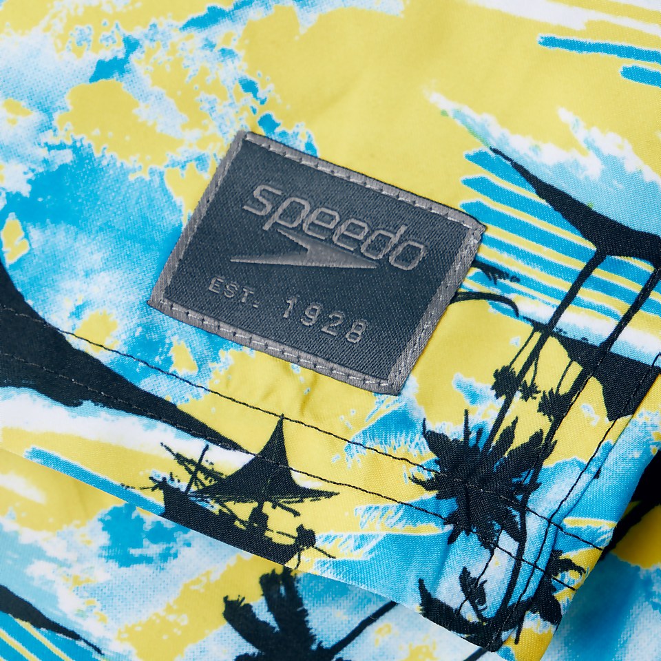 Short de bain Homme Printed Leisure 35 cm jaune/bleu