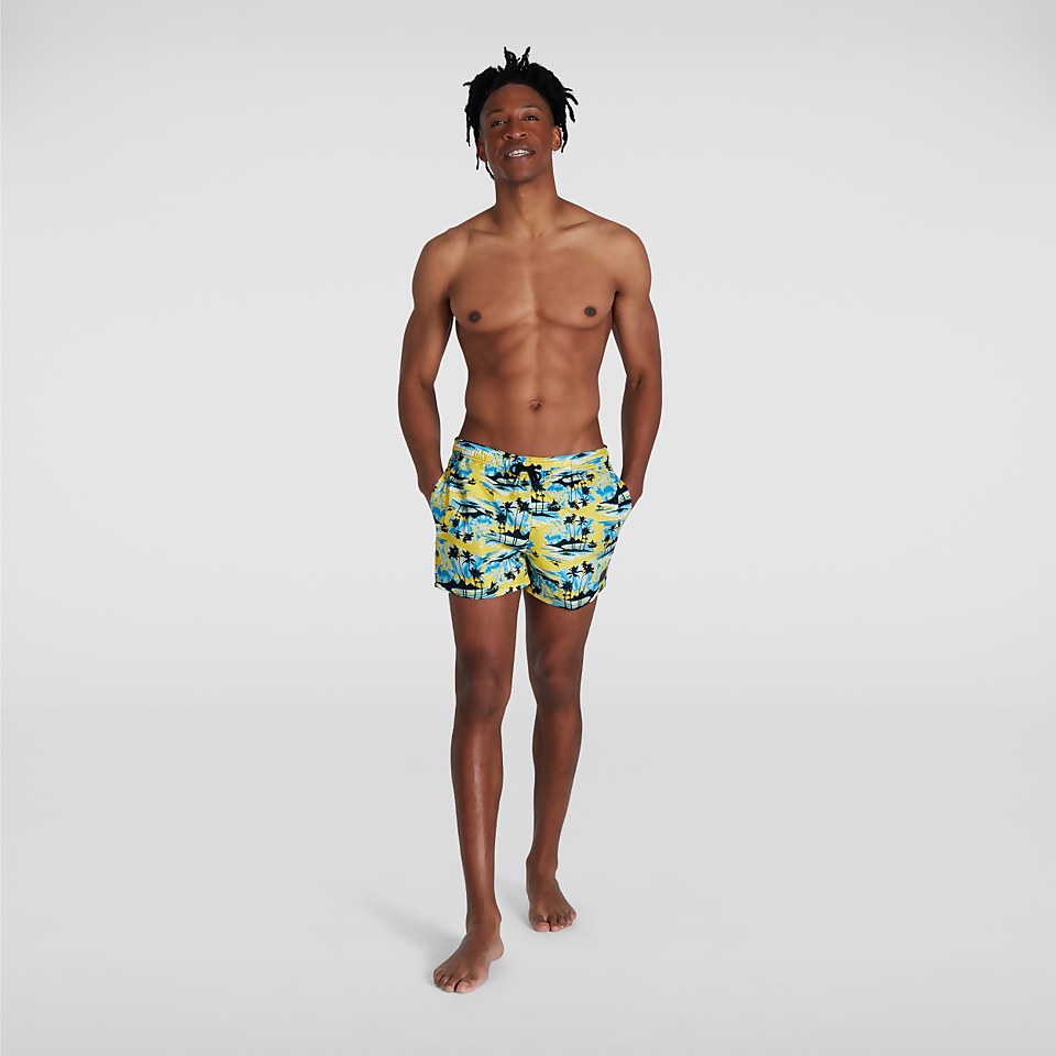 Short de bain Homme Printed Leisure 35 cm jaune/bleu