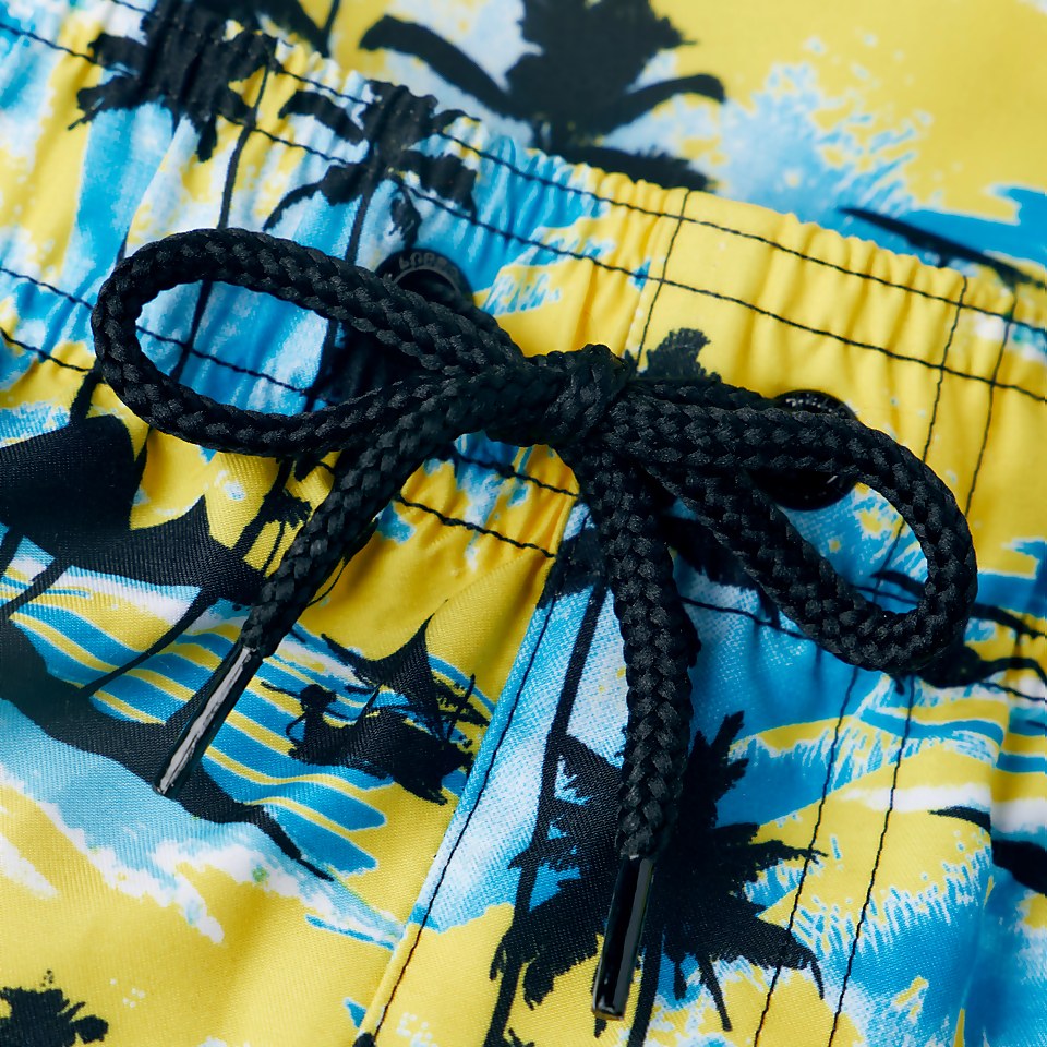 Short de bain Homme Printed Leisure 35 cm jaune/bleu