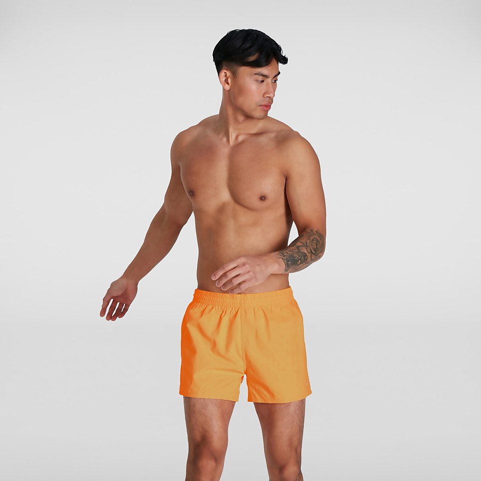 Short de bain Homme 33 cm loisir coupe ajustée orange