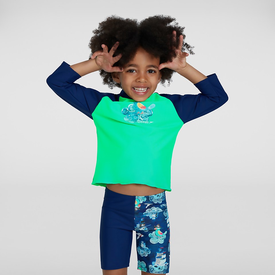Haut Bébé Printed Rash manches longues vert/bleu